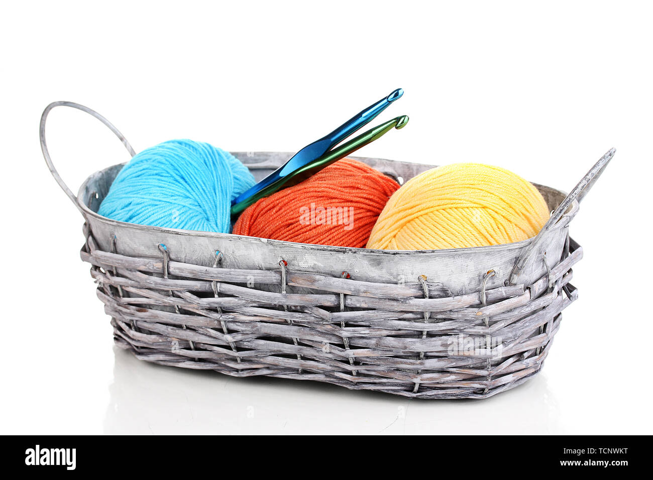 Knitting basket stock photo. Image of needle, cotton - 22238882