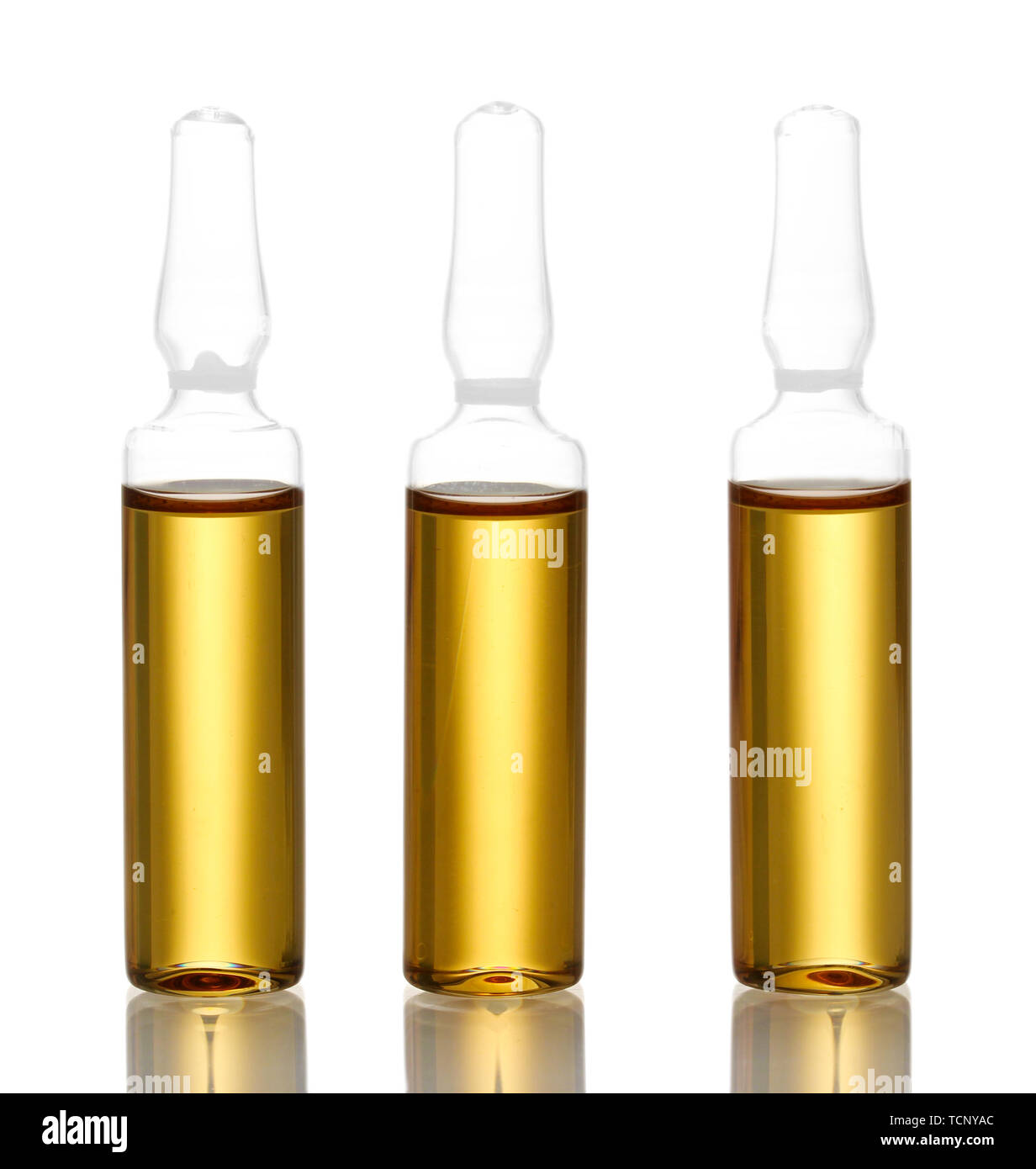 medical ampules with yellow liquid, isolated on white Stock Photo Alamy