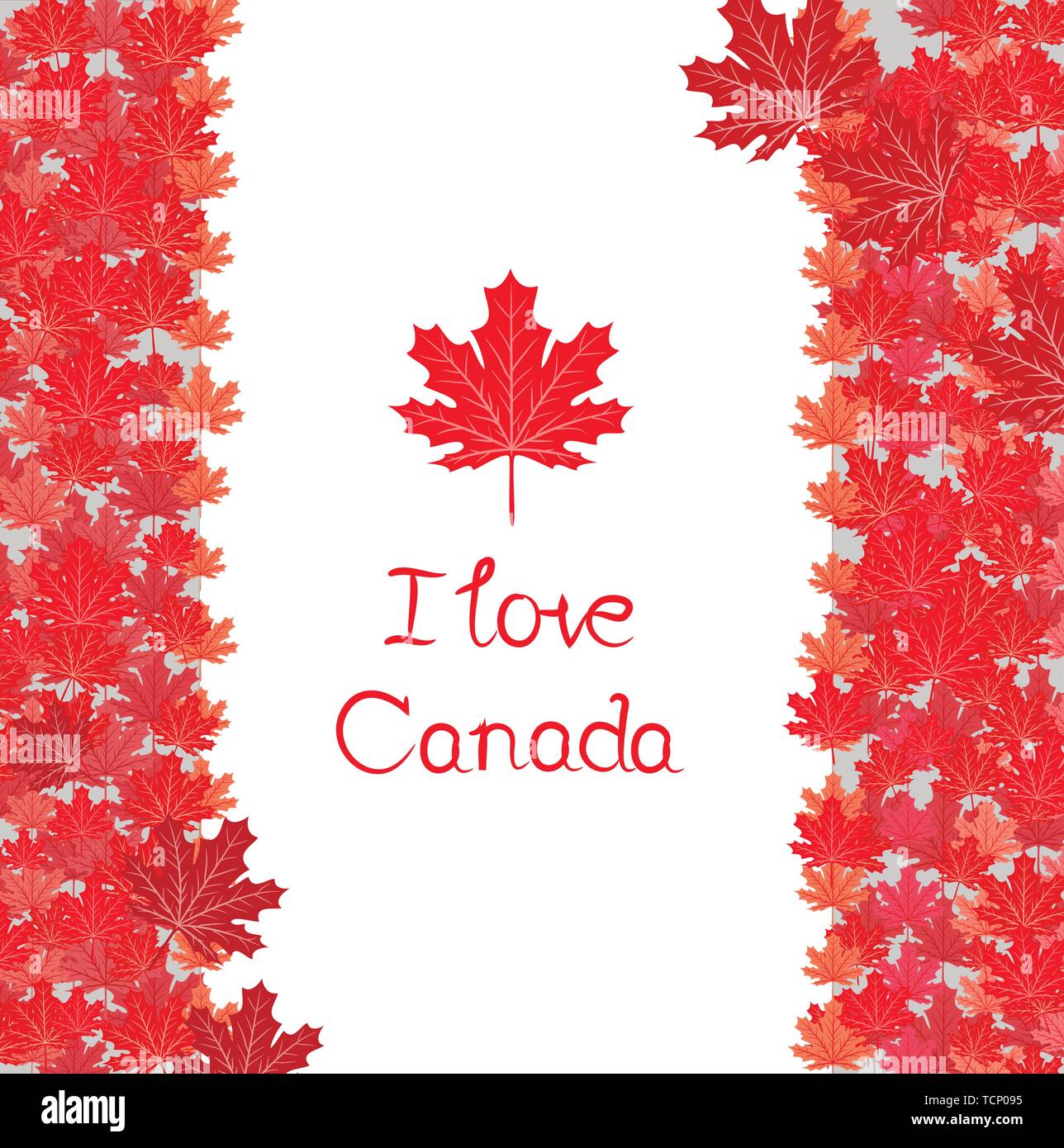 Happy canada day vector template with maple leaves Stock Vector