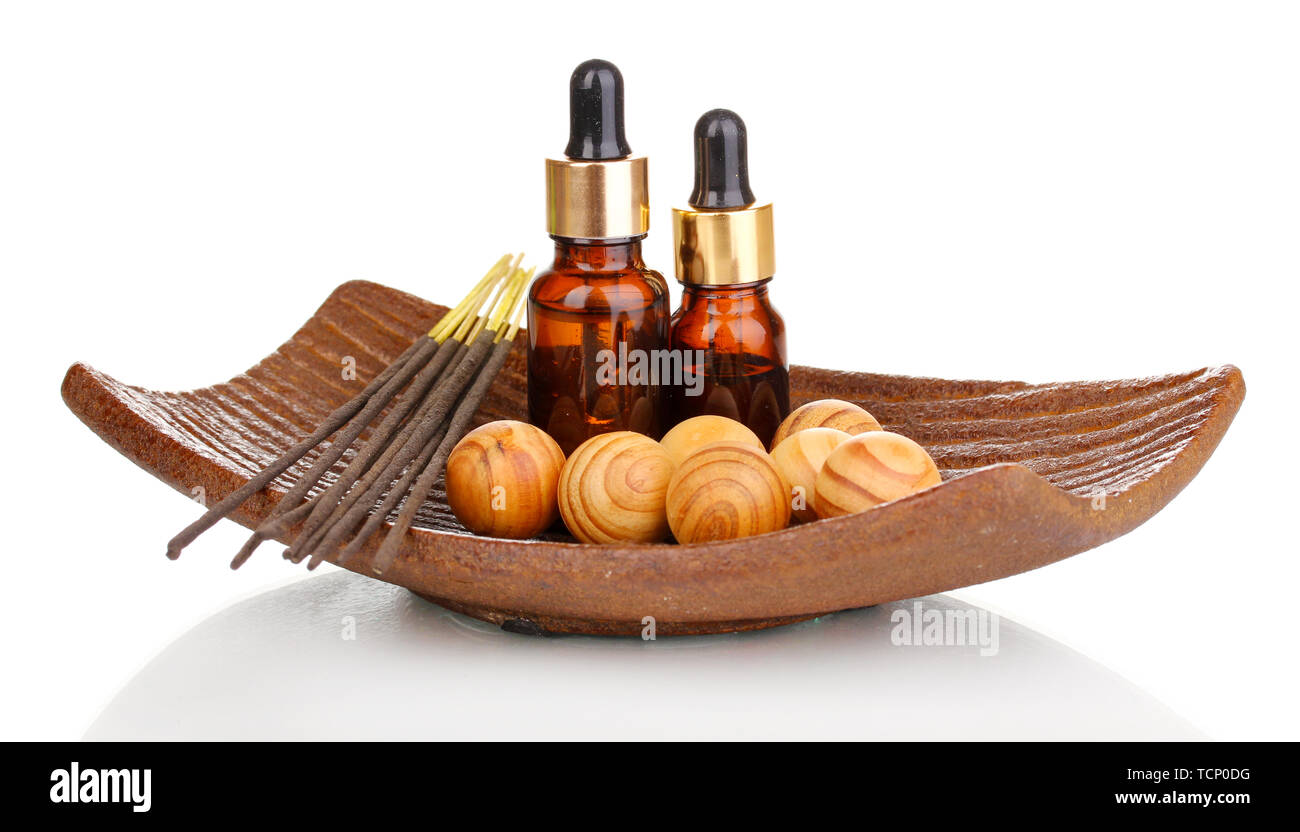 aromatherapy setting isolated on white Stock Photo - Alamy