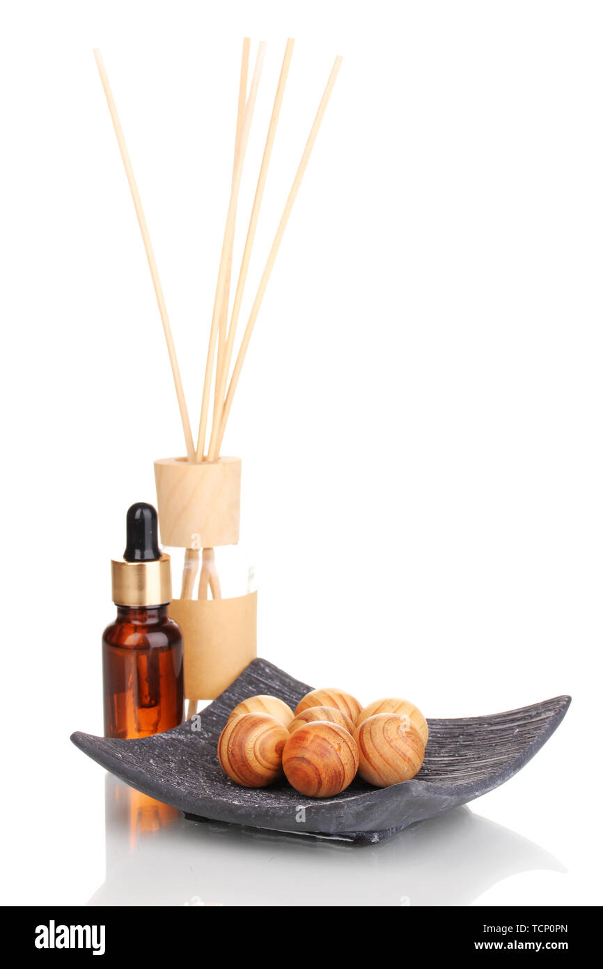 aromatherapy setting isolated on white Stock Photo - Alamy