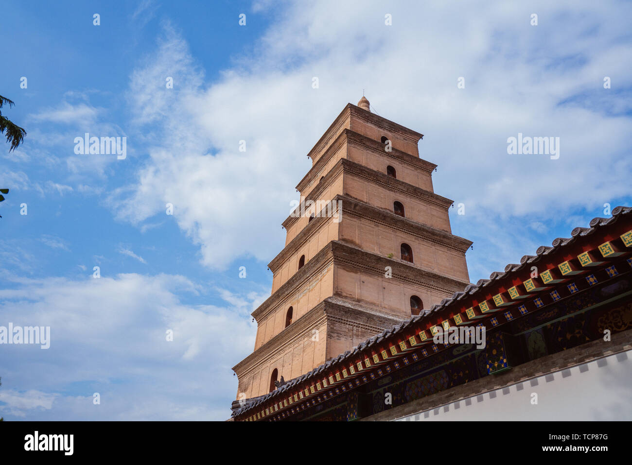 Big Wild Goose Pagoda of Cien Temple in Xi'an Stock Photo