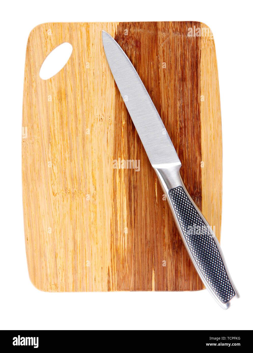 Utility knife on cutting board isolated on white Stock Photo Alamy