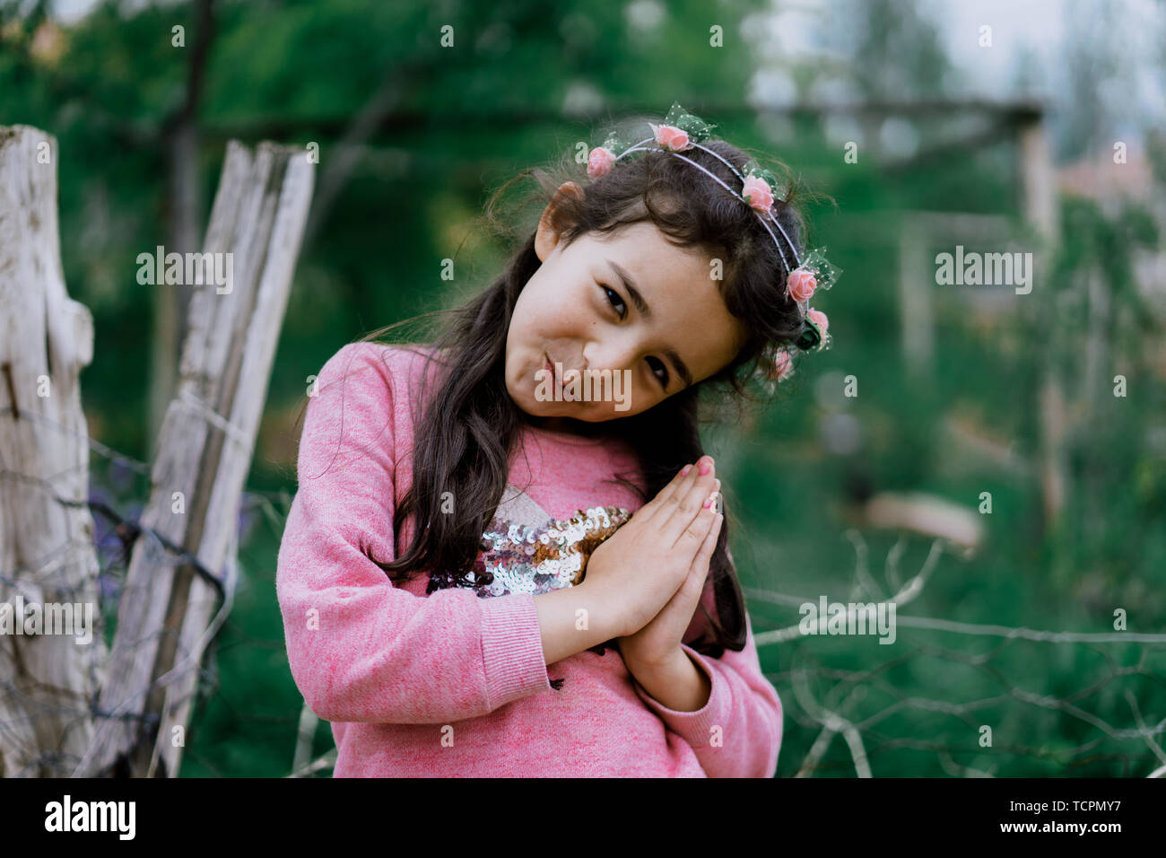 Beautiful little European girl. Stock Photo