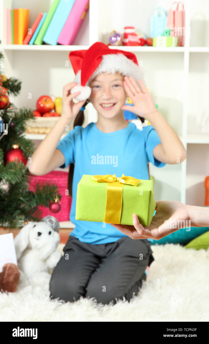 christmas-gift-for-little-girl-stock-photo-alamy