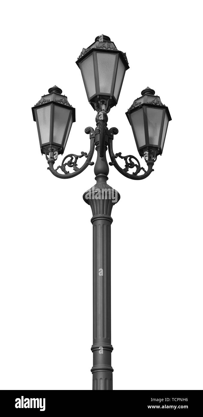 Old lamp post lamppost Black and White Stock Photos & Images - Alamy