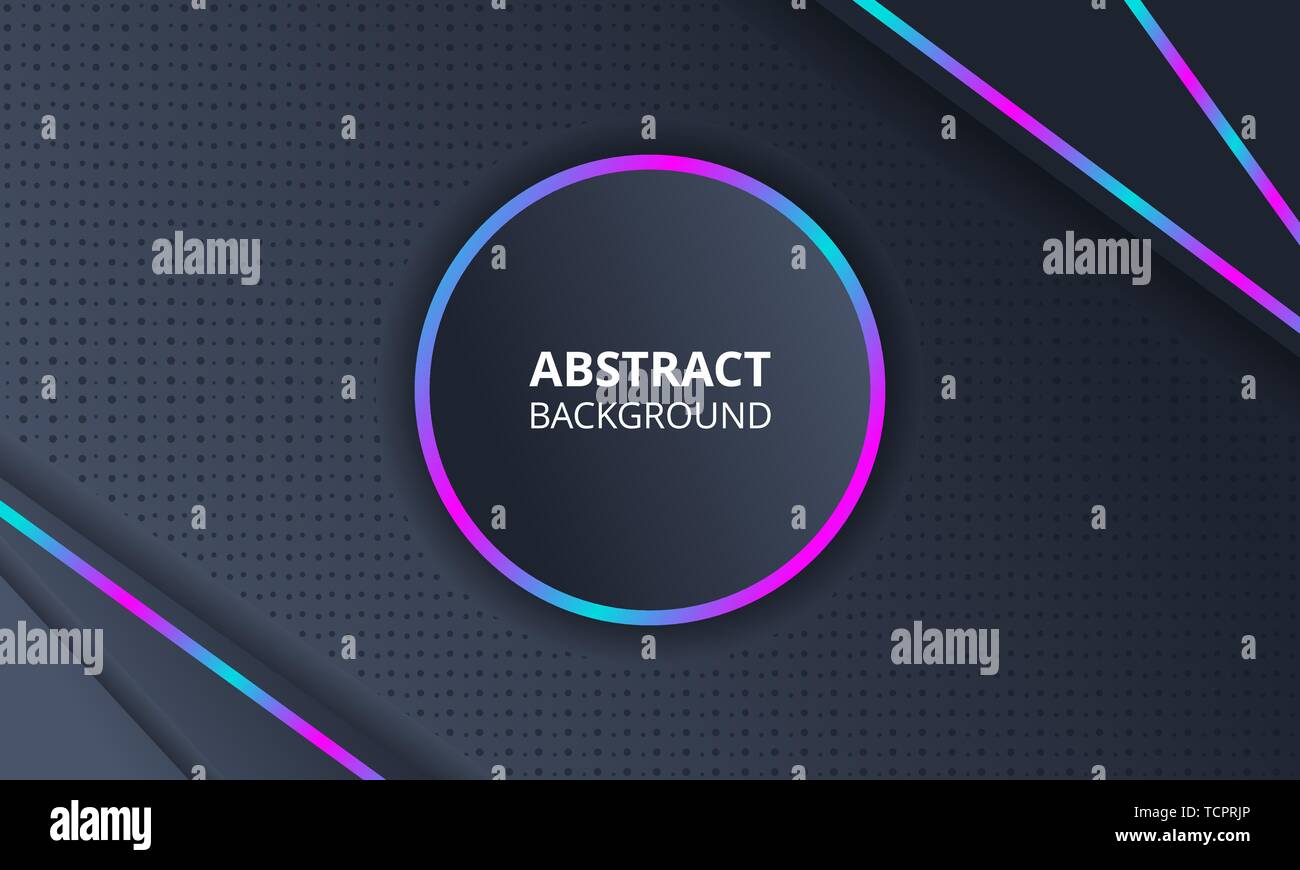 Abstract Dark Background With Neon Light Suitable For Web Banner