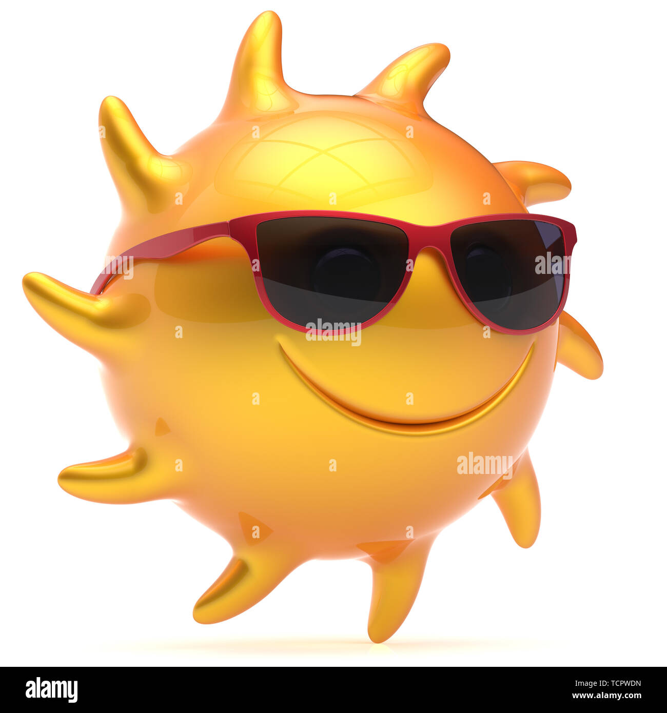 Sun smiley face ball sunglasses cheerful summer star smile cartoon