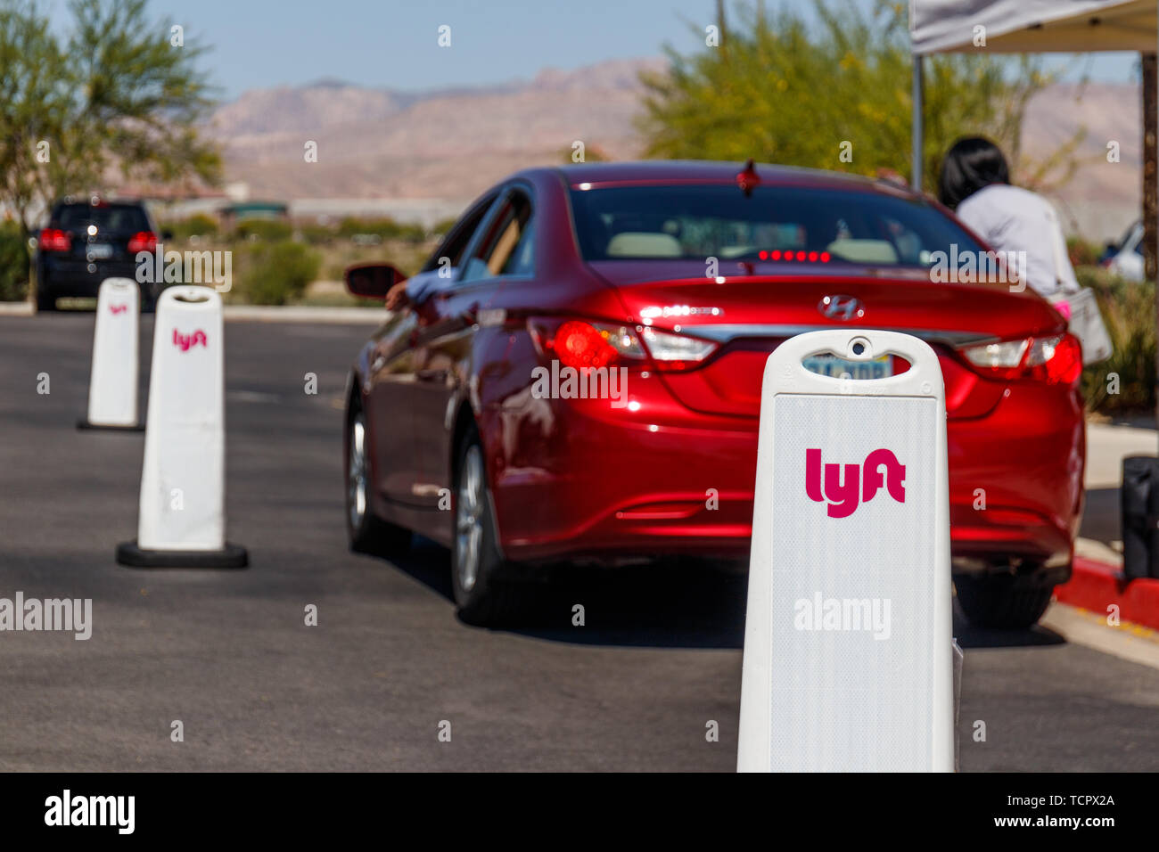 Lyft Las Vegas Hub. Lyft and Uber have replaced many Taxi cabs with a  smartphone app Stock Photo - Alamy