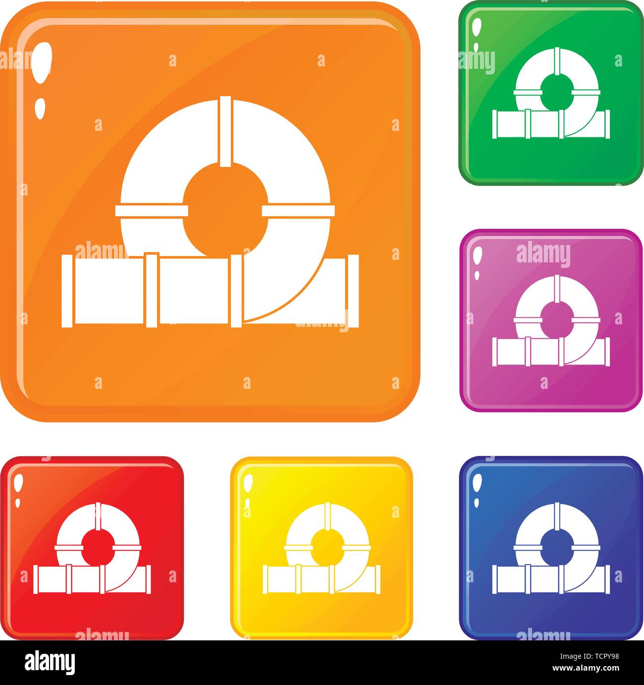 Playground slider water tube icons set vector color Stock Vector Image ...