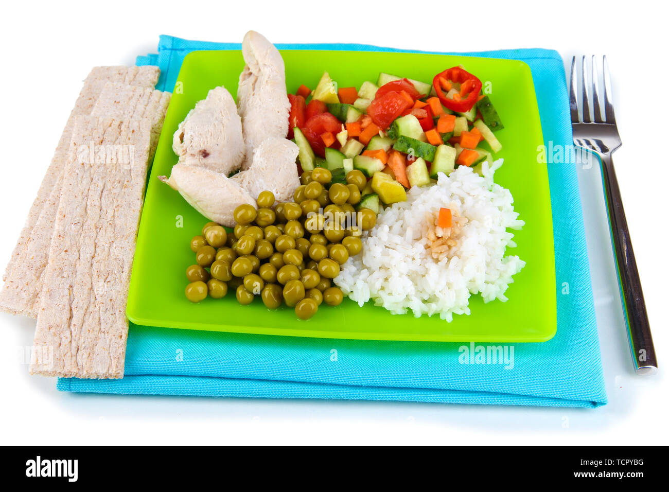 Healthy food on plate isolated on white Stock Photo Alamy