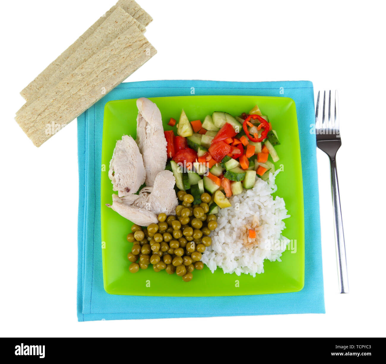 Healthy food on plate isolated on white Stock Photo Alamy