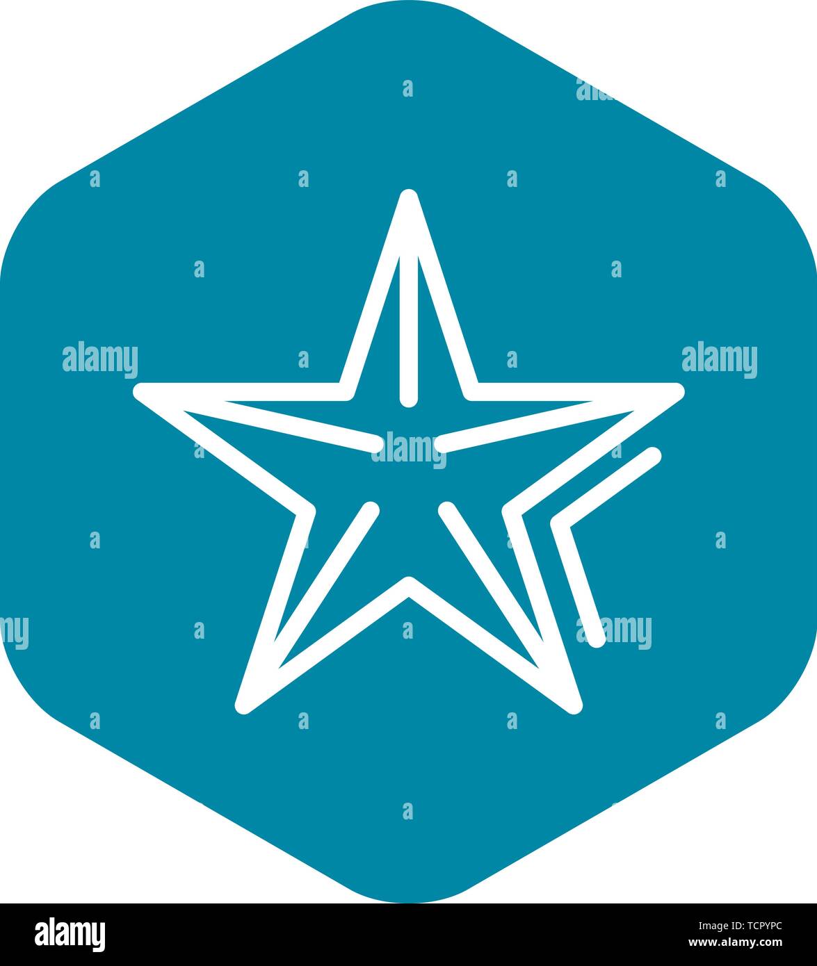 Sea star icon, outline style Stock Vector