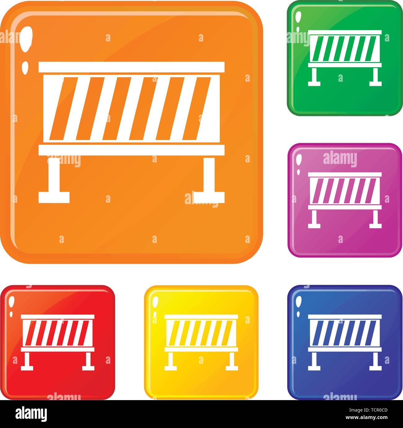 Traffic barrier icons set vector color Stock Vector Image & Art - Alamy