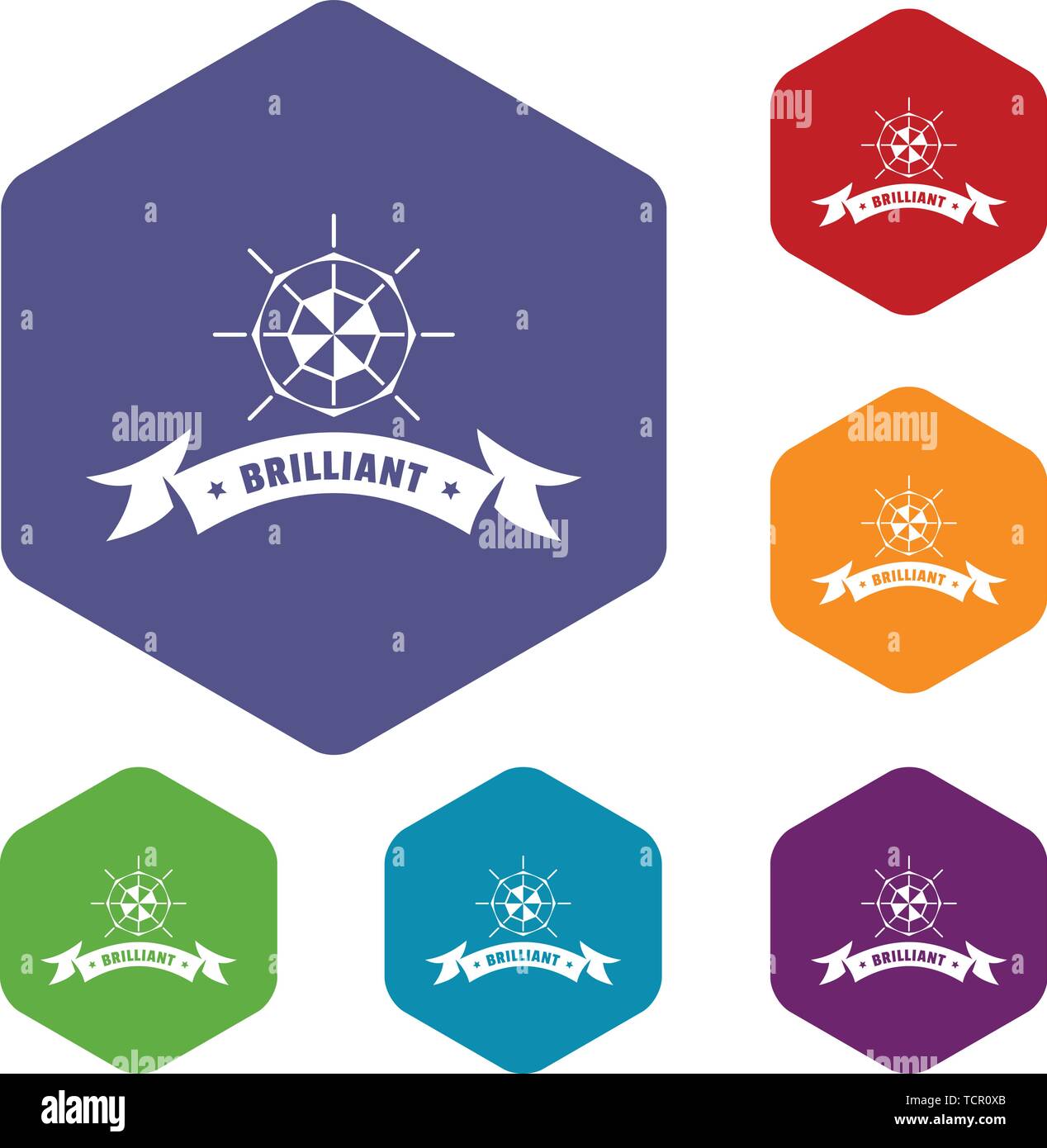 Brilliant icons vector hexahedron Stock Vector