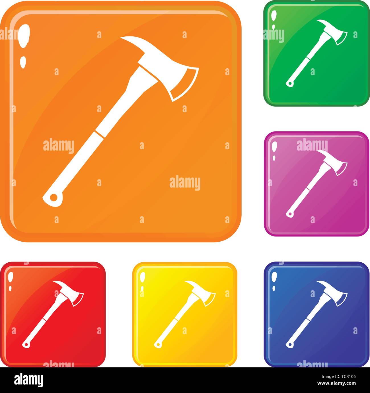 Firefighter axe icons set vector color Stock Vector Image & Art - Alamy