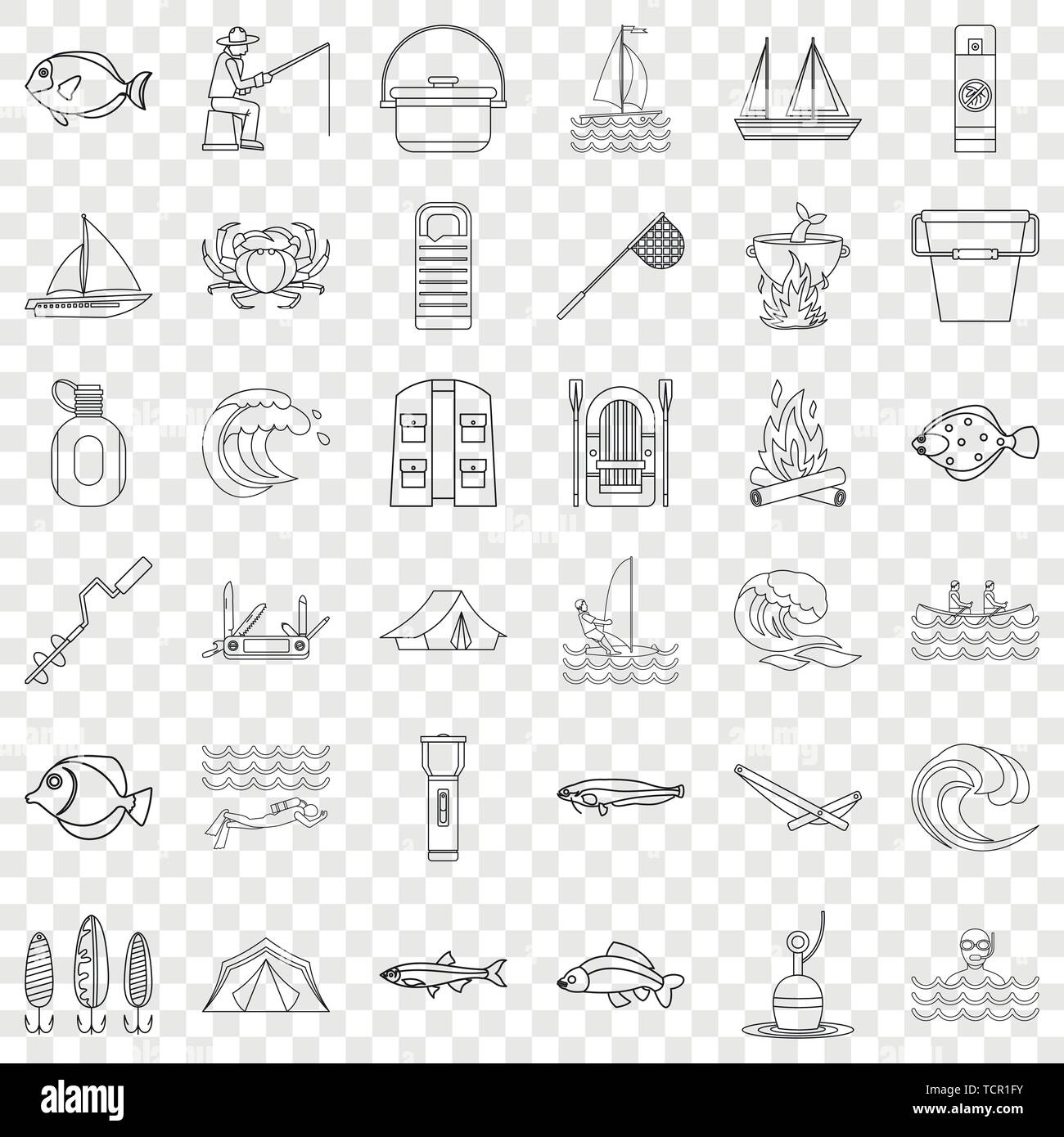 River icons set, outline style Stock Vector Image & Art - Alamy