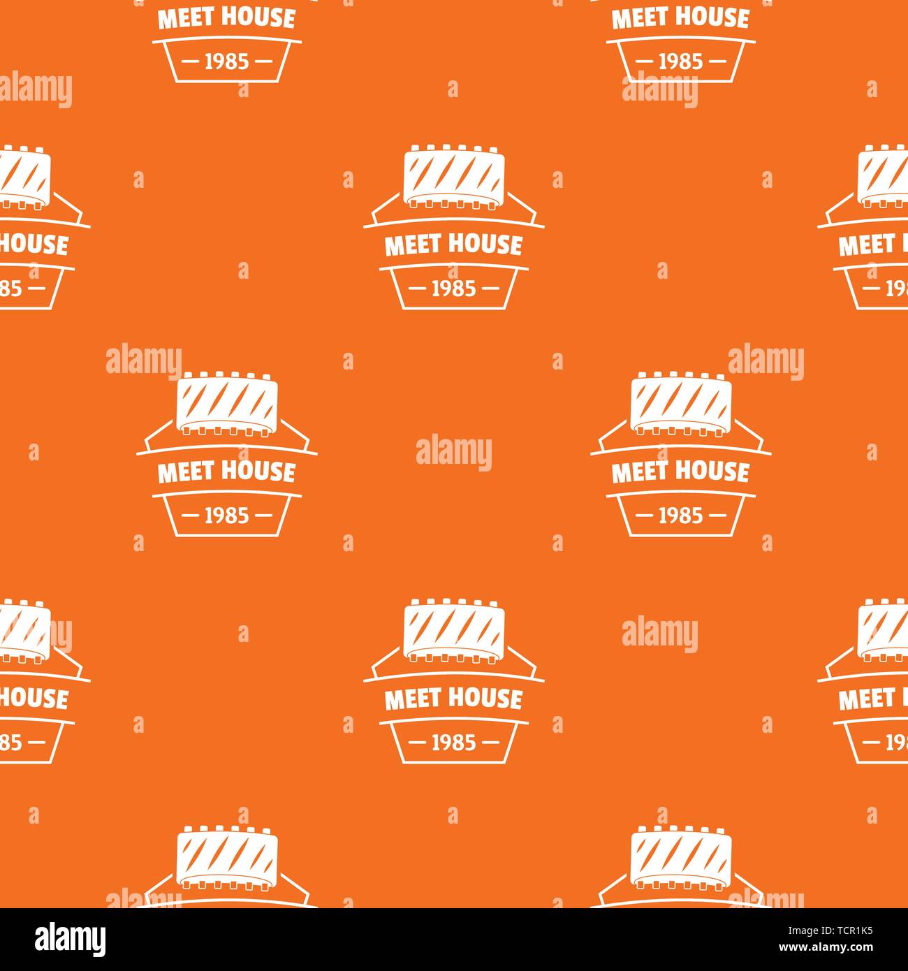 Meat house pattern vector orange Stock Vector Image & Art - Alamy