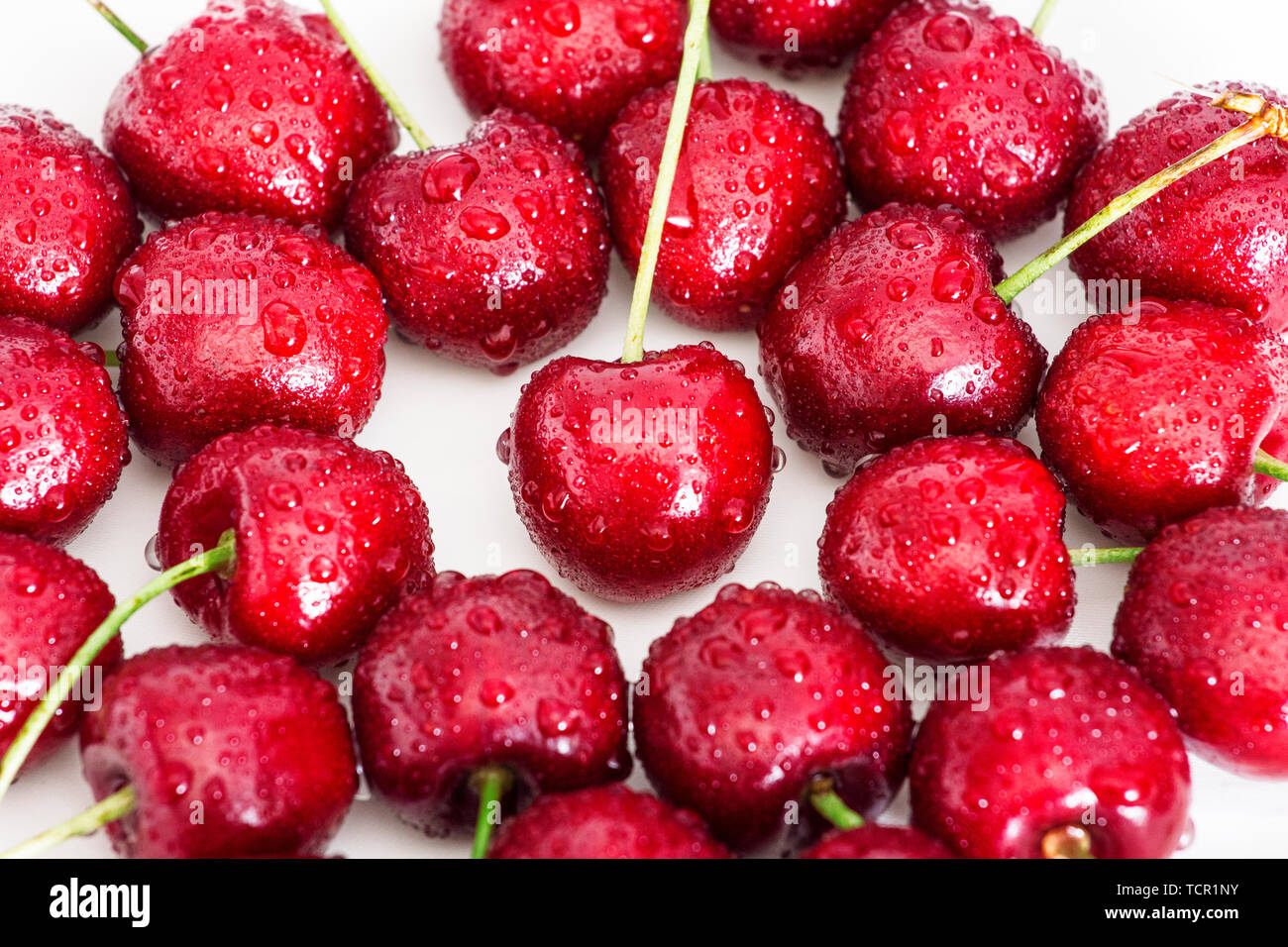Fresh red cherries Stock Photo Alamy