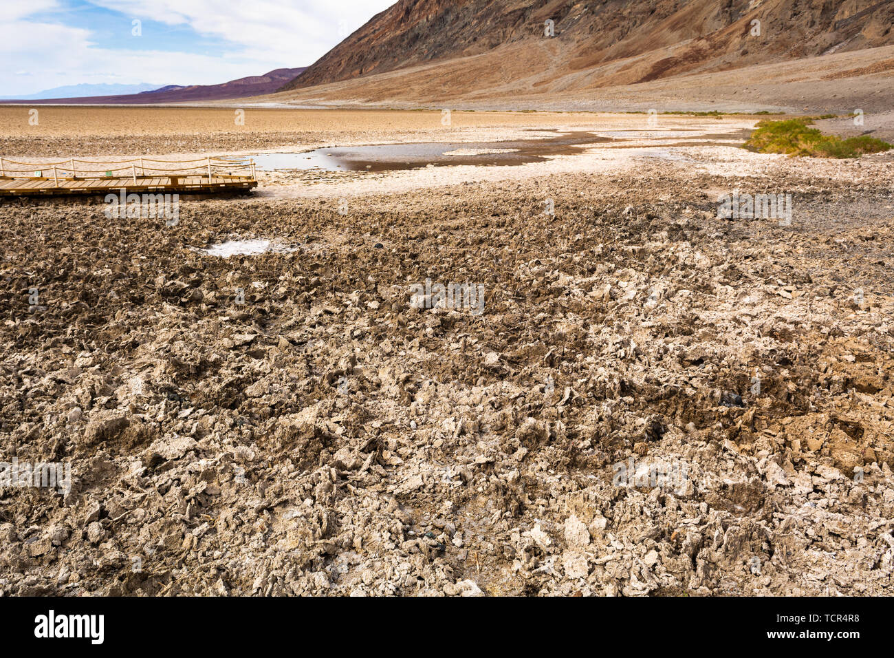 Badwater Basin in Death Valley National Park. Badwater is the lowest ...