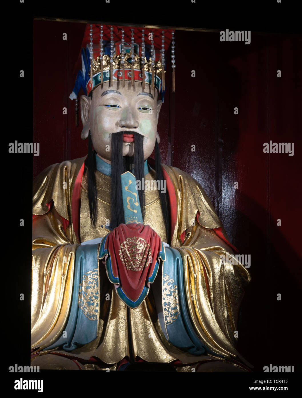 The statue of Liu Bei in the Wuhou Temple in Chengdu Stock Photo