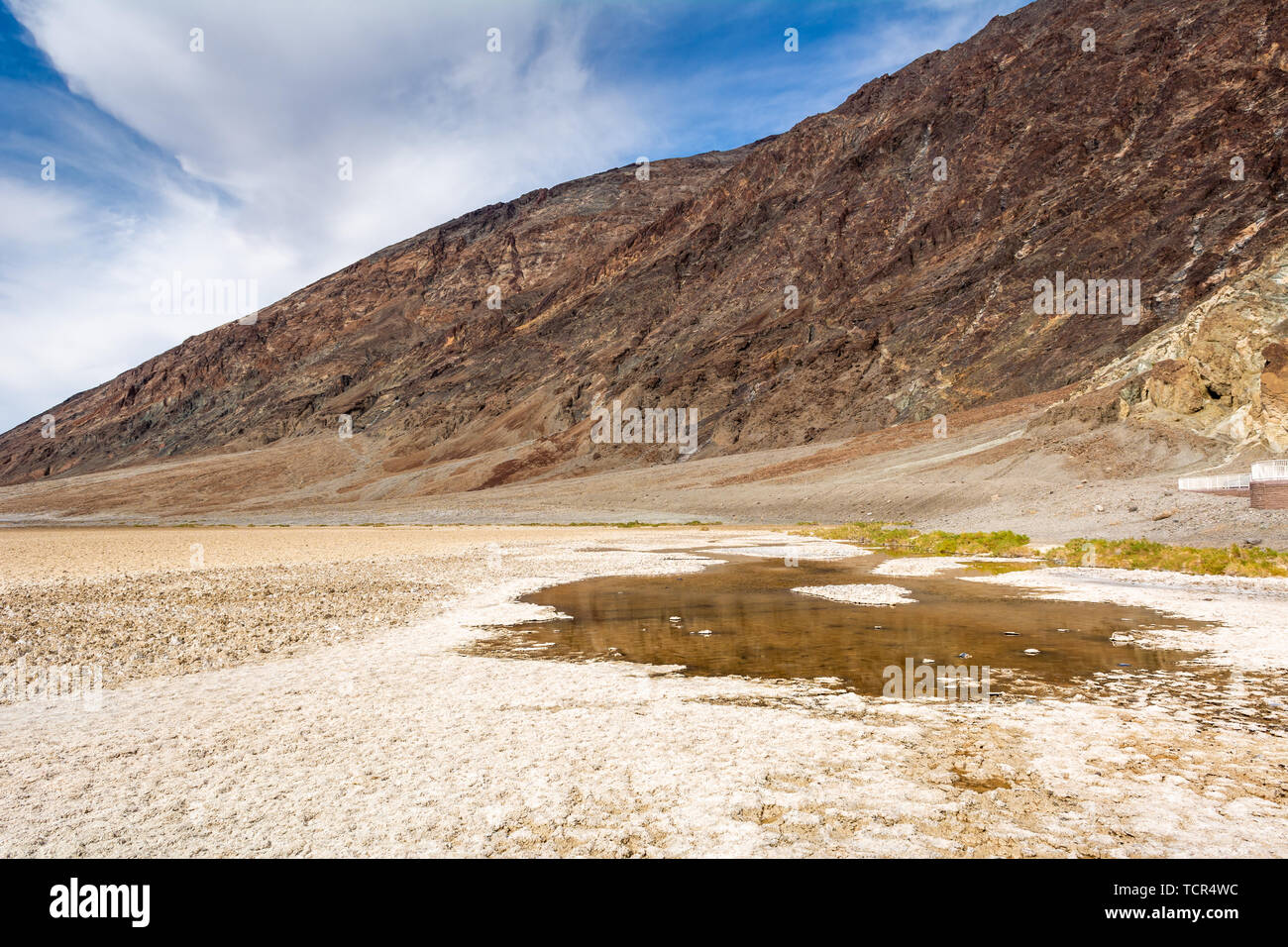 Badwater Basin in Death Valley National Park. Badwater is the lowest ...