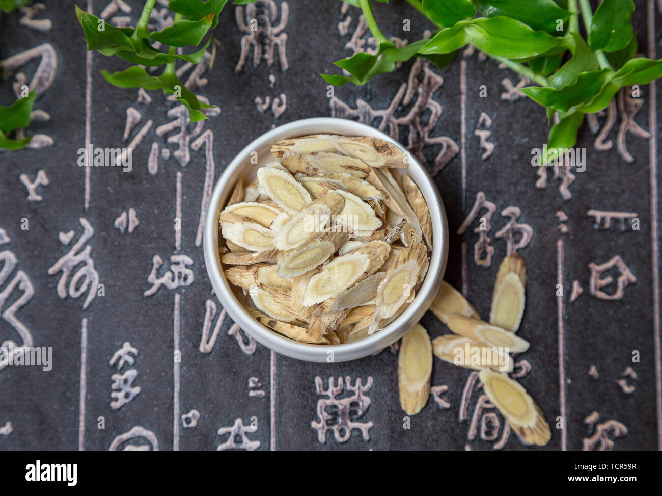 Closeup Astragalus of Traditional Chinese Medicine Stock Photo
