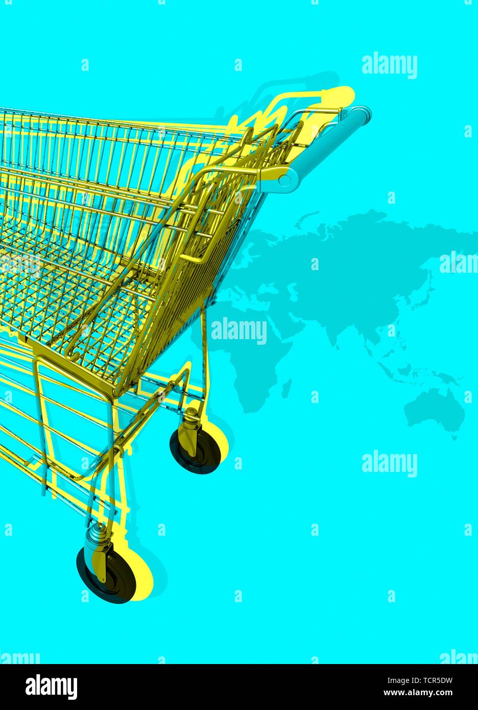 Shopping trolley, illustration Stock Photo Alamy