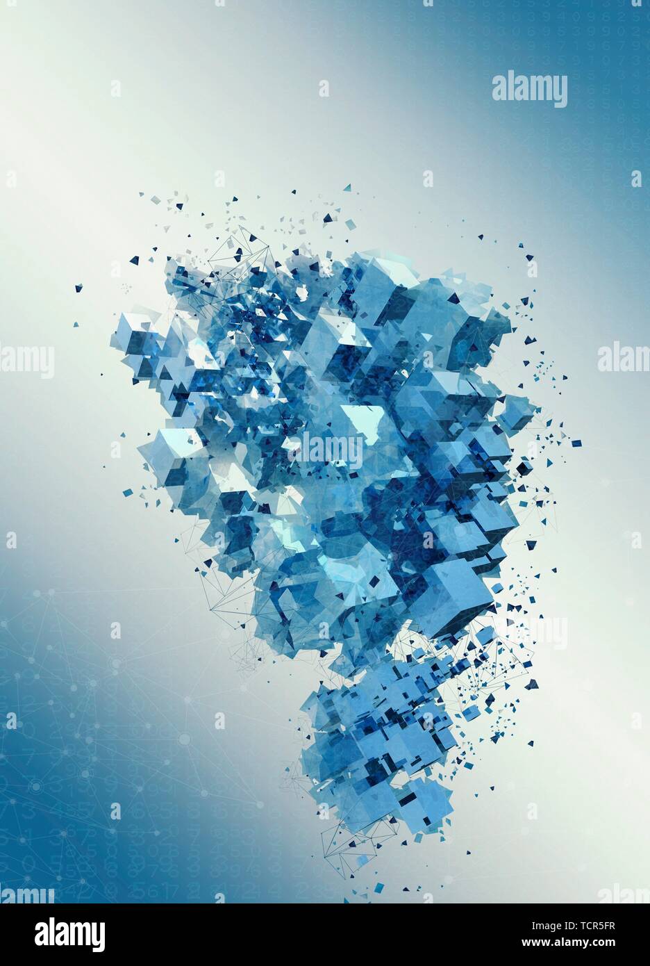 Blue cubes, illustration Stock Photo
