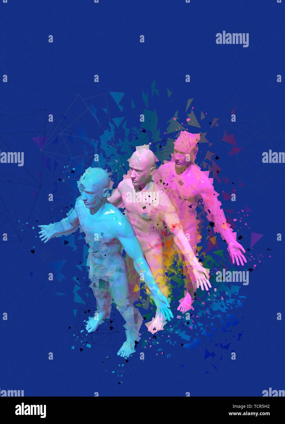 Three male figures, illustration Stock Photo Alamy