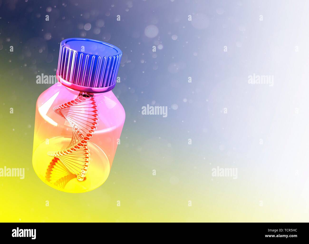 Dna in container, illustration Stock Photo
