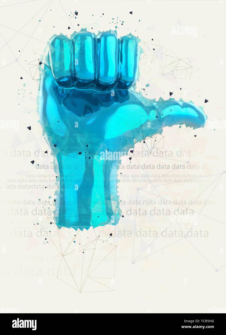 Human hand and thumb, illustration Stock Photo