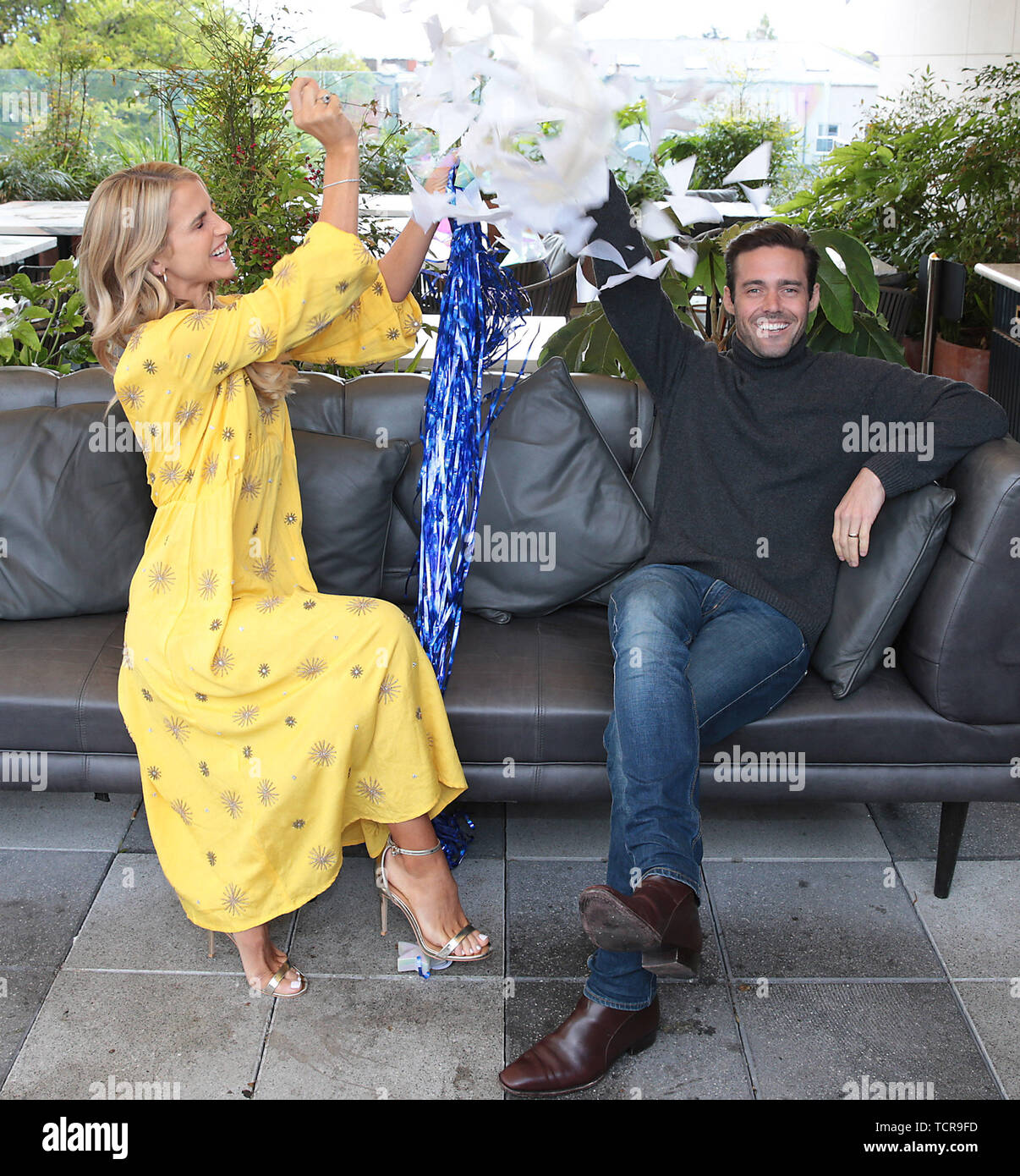 Vogue Williams and Spencer Matthews celebrated Your Smile Direct reaching  10,000 Smiles at a brunch in Layla's Roof Top Restaurant in the Devlin  Hotel, Ranelagh, Dublin, Ireland. Vogue jetted into Dublin with
