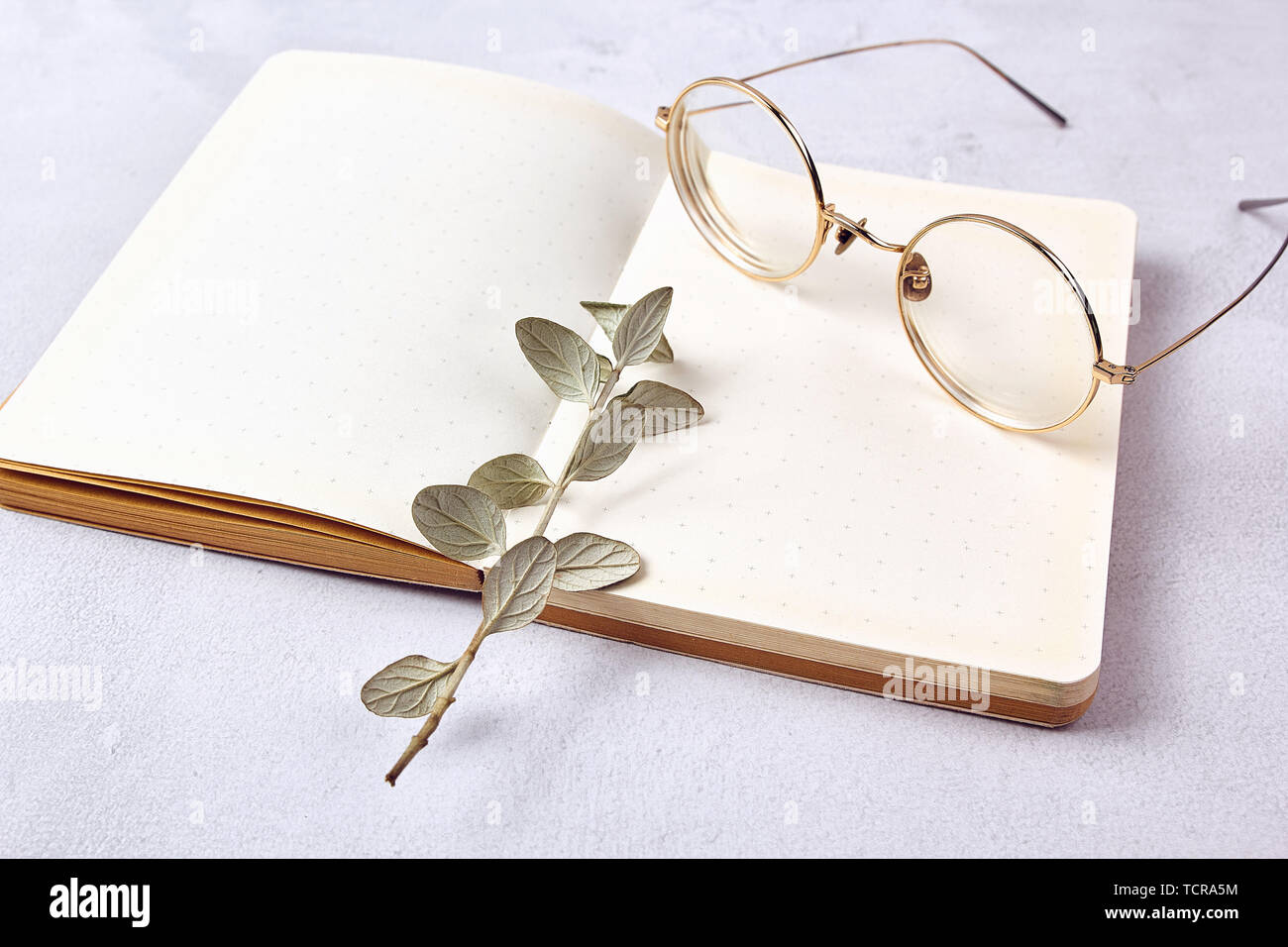 Glasses on the desk. Stock Photo