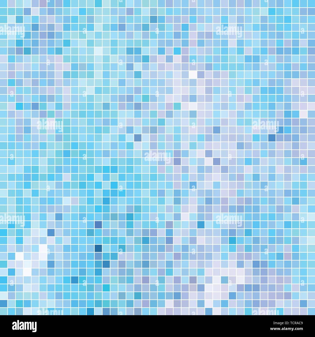 abstract vector square pixel mosaic background - light blue Stock ...