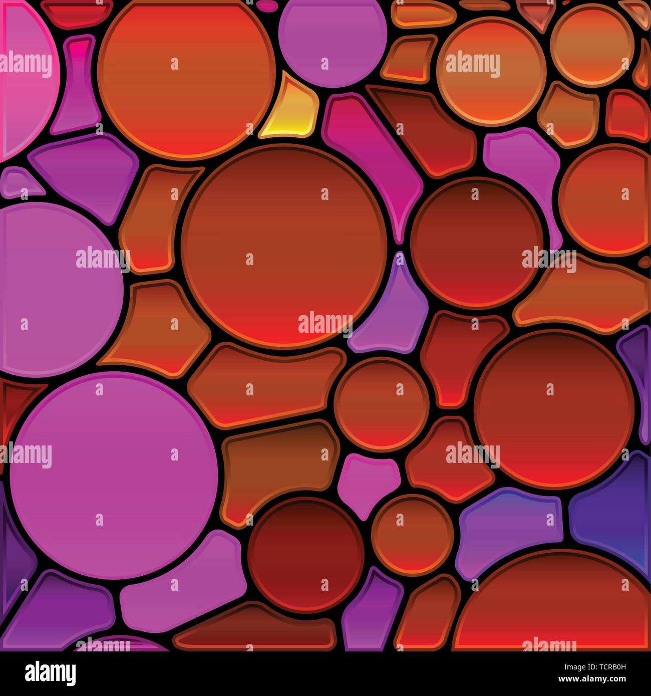 abstract vector stained-glass mosaic background - red circles Stock ...