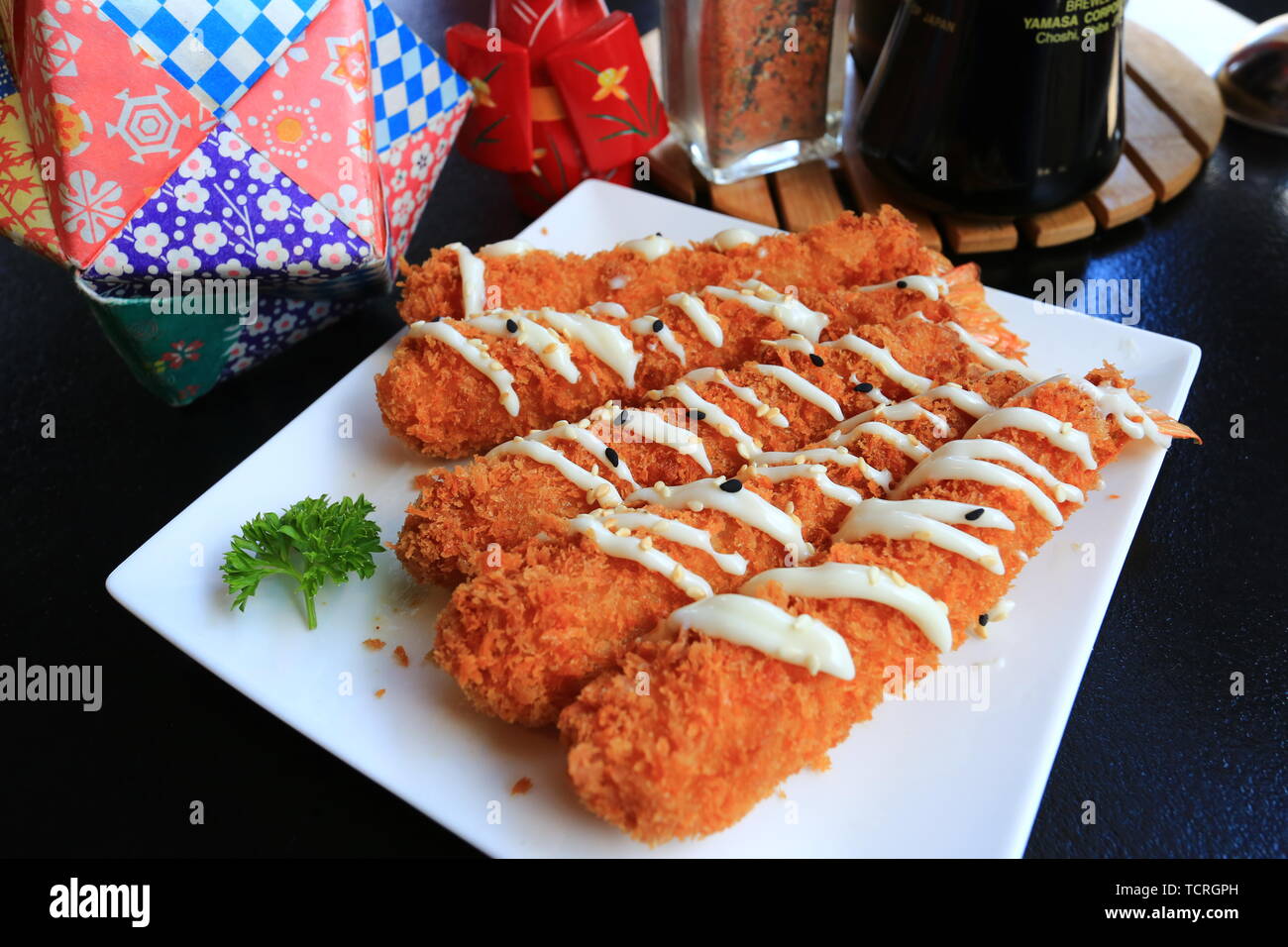 Japanese fried shrimp Stock Photo Alamy