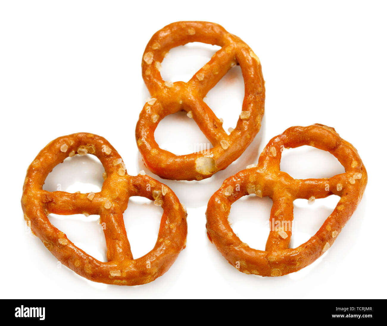 Tasty pretzels isolated on white Stock Photo Alamy