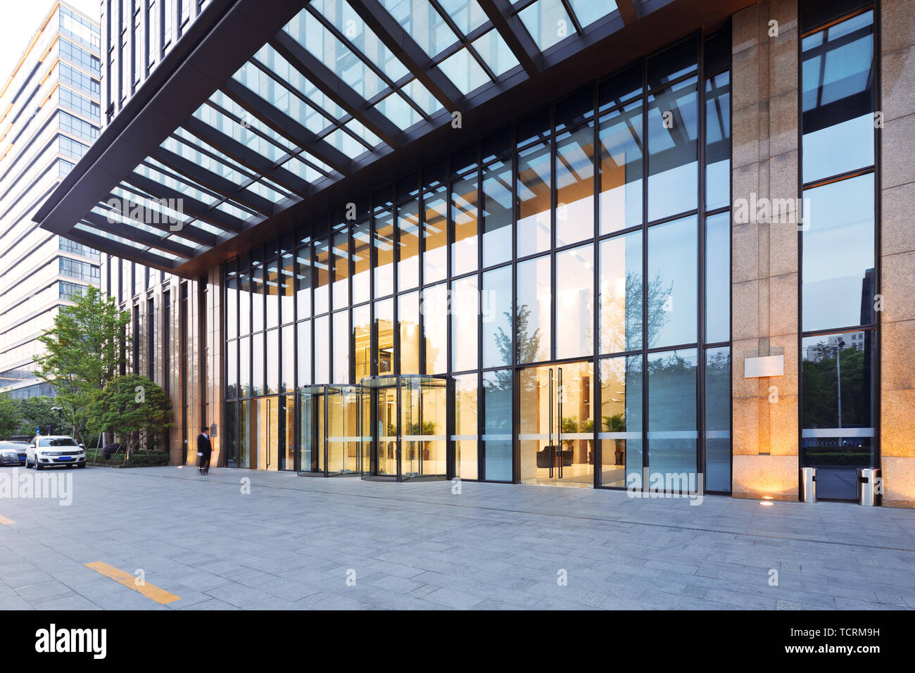 Modern with glass door Stock Photo Alamy