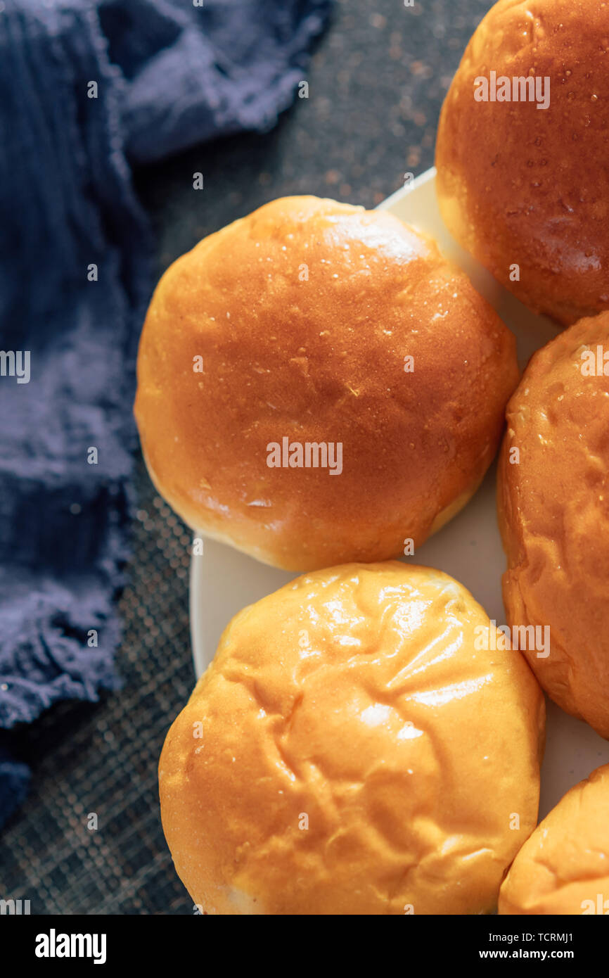 Round bread breakfast Stock Photo Alamy