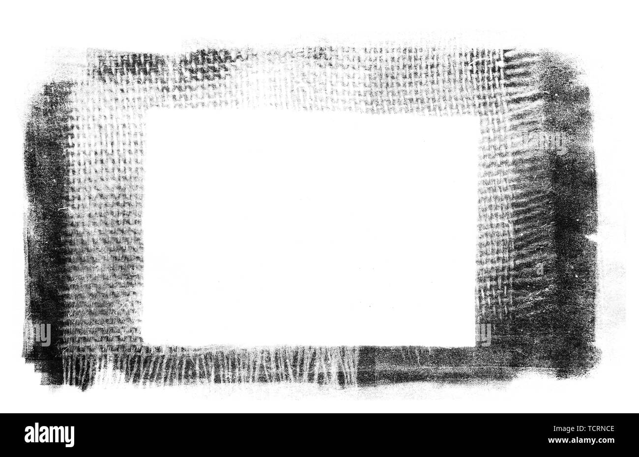 Creative grungy frame made with traditional painting media isolated on white background Stock Photo