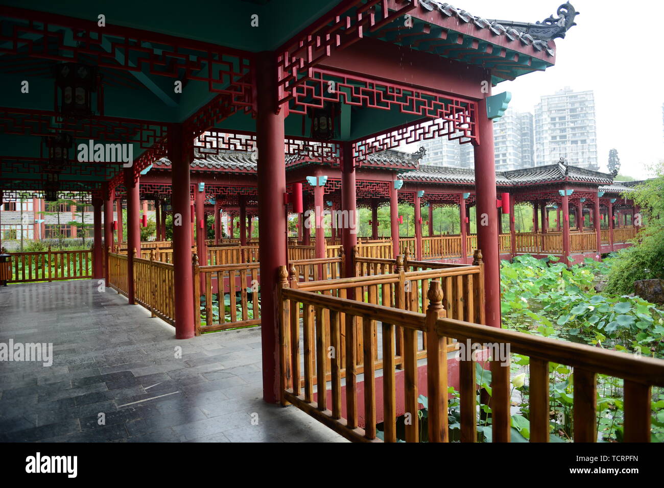 Antique architecture and lotus pavilion lotus Stock Photo Alamy