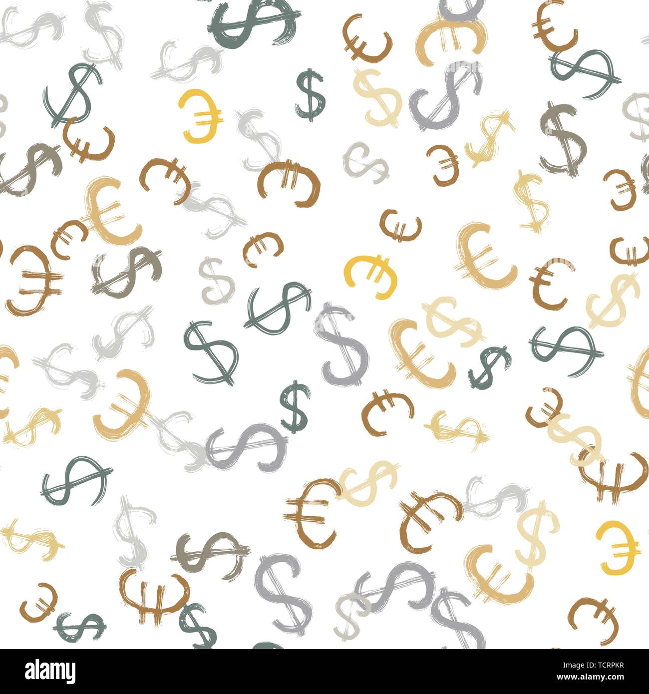 Seamless background with dollar and euro symbols Stock Vector Image ...
