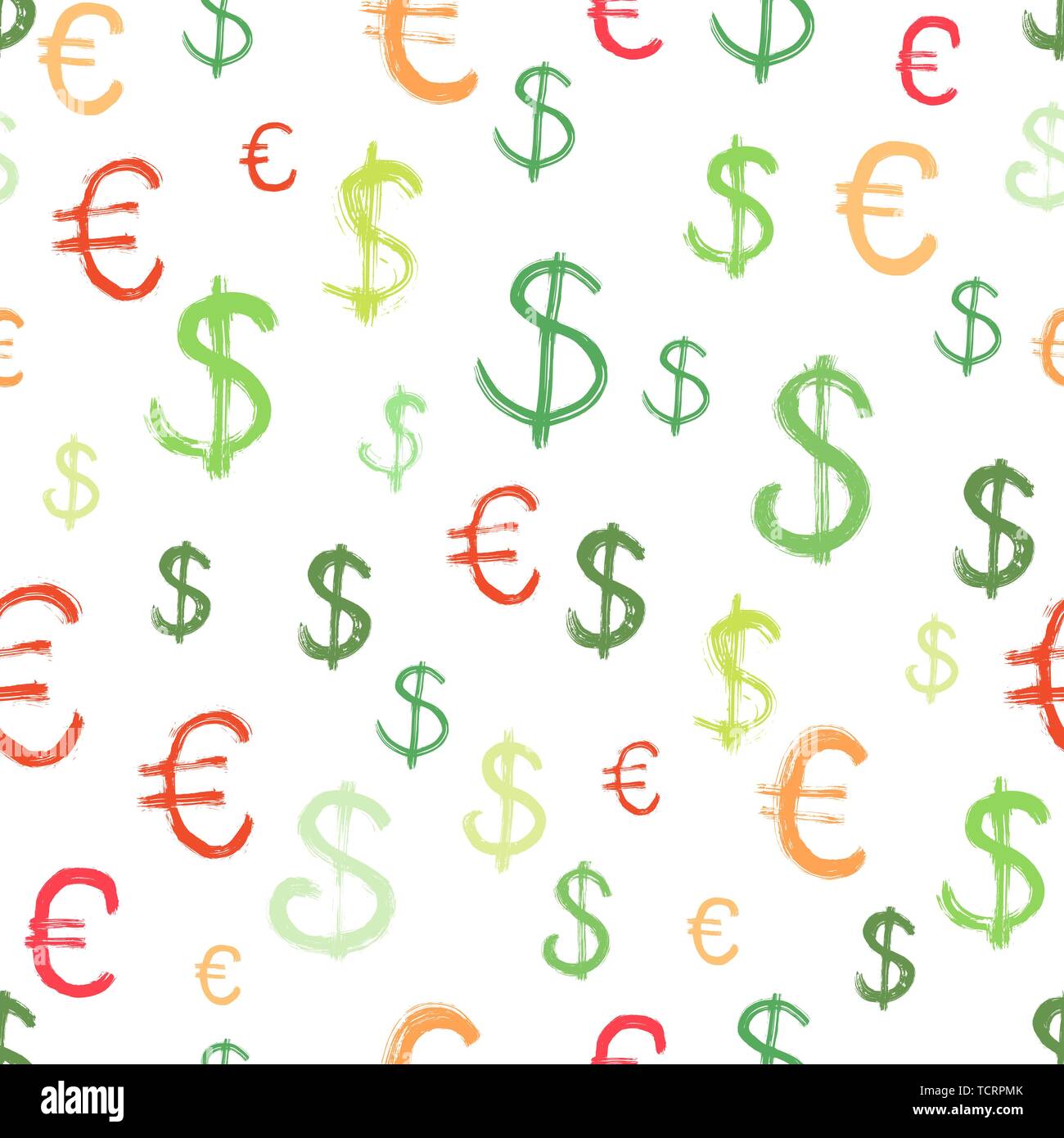 Seamless background with dollar and euro symbols Stock Vector Image ...