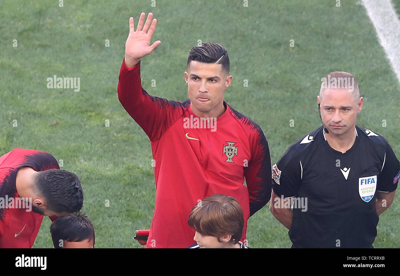Portugal's Cristiano Ronaldo during the Nations League Final at Estadio do Dragao, Porto. Stock Photo