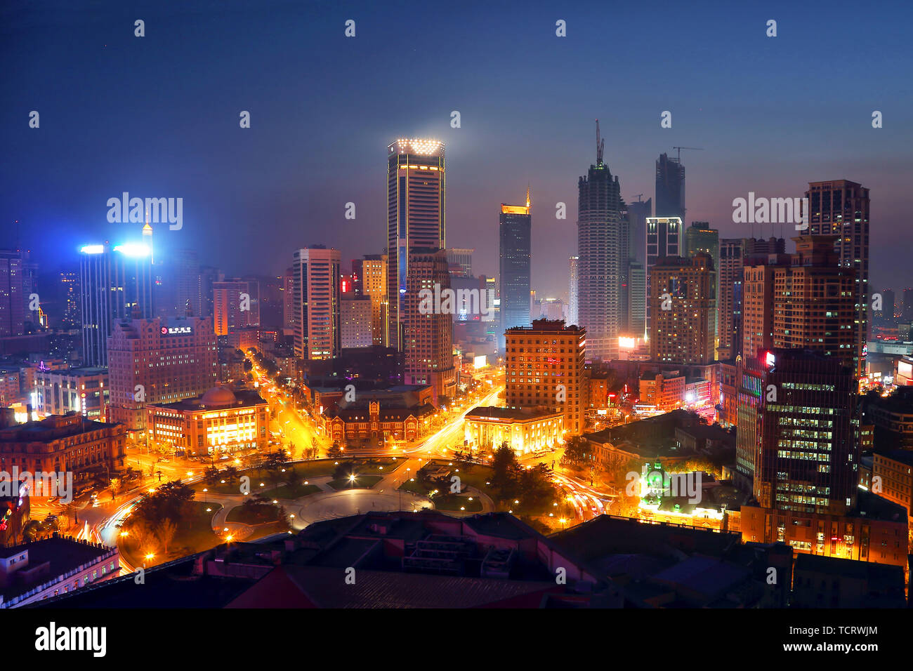 Landscape of Dalian city architecture Stock Photo