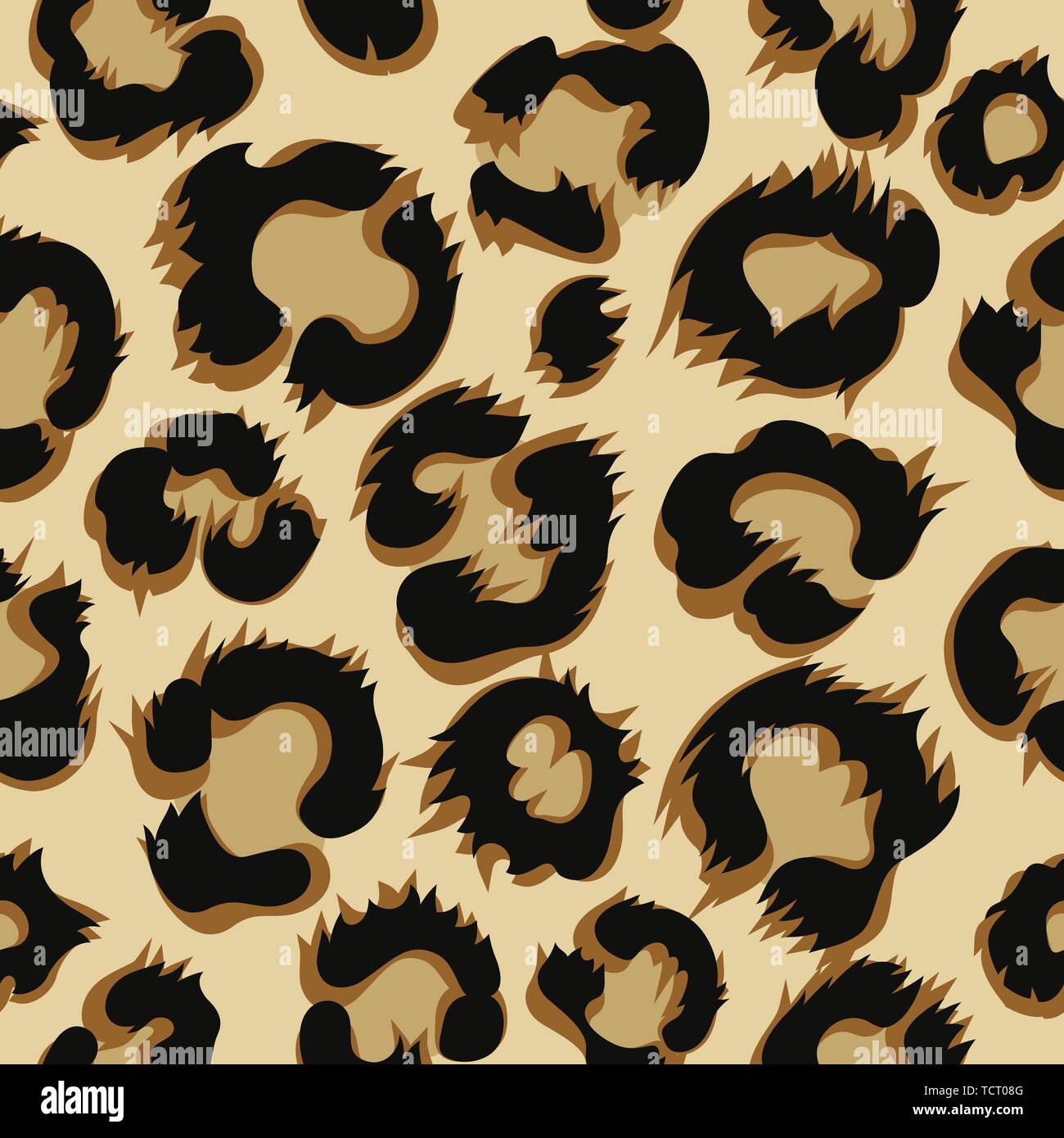 Leopard Seamless Pattern. Animal fur print design. Abstract vector background Stock Vector
