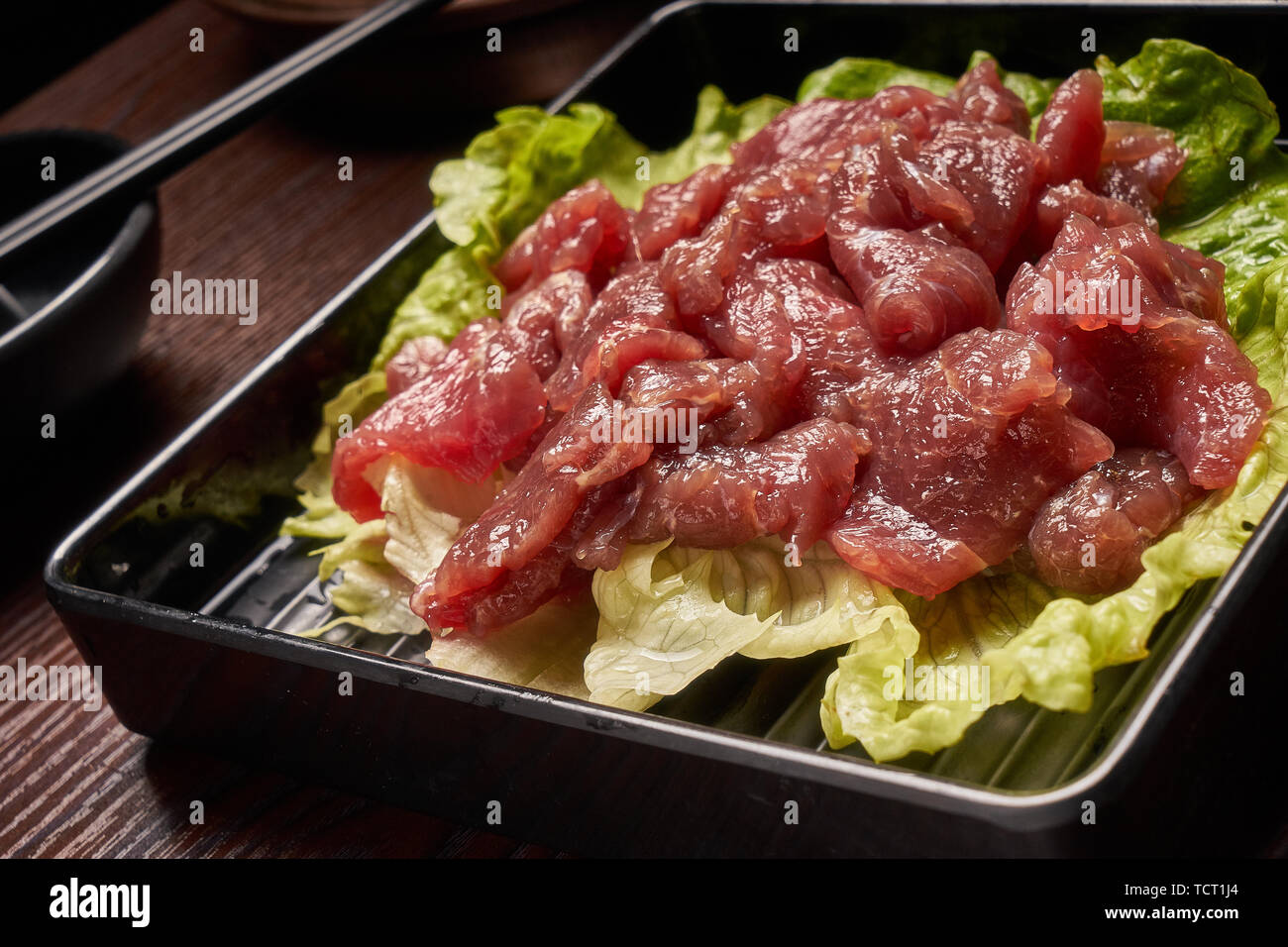 Hot pot side dish, fresh beef Stock Photo Alamy
