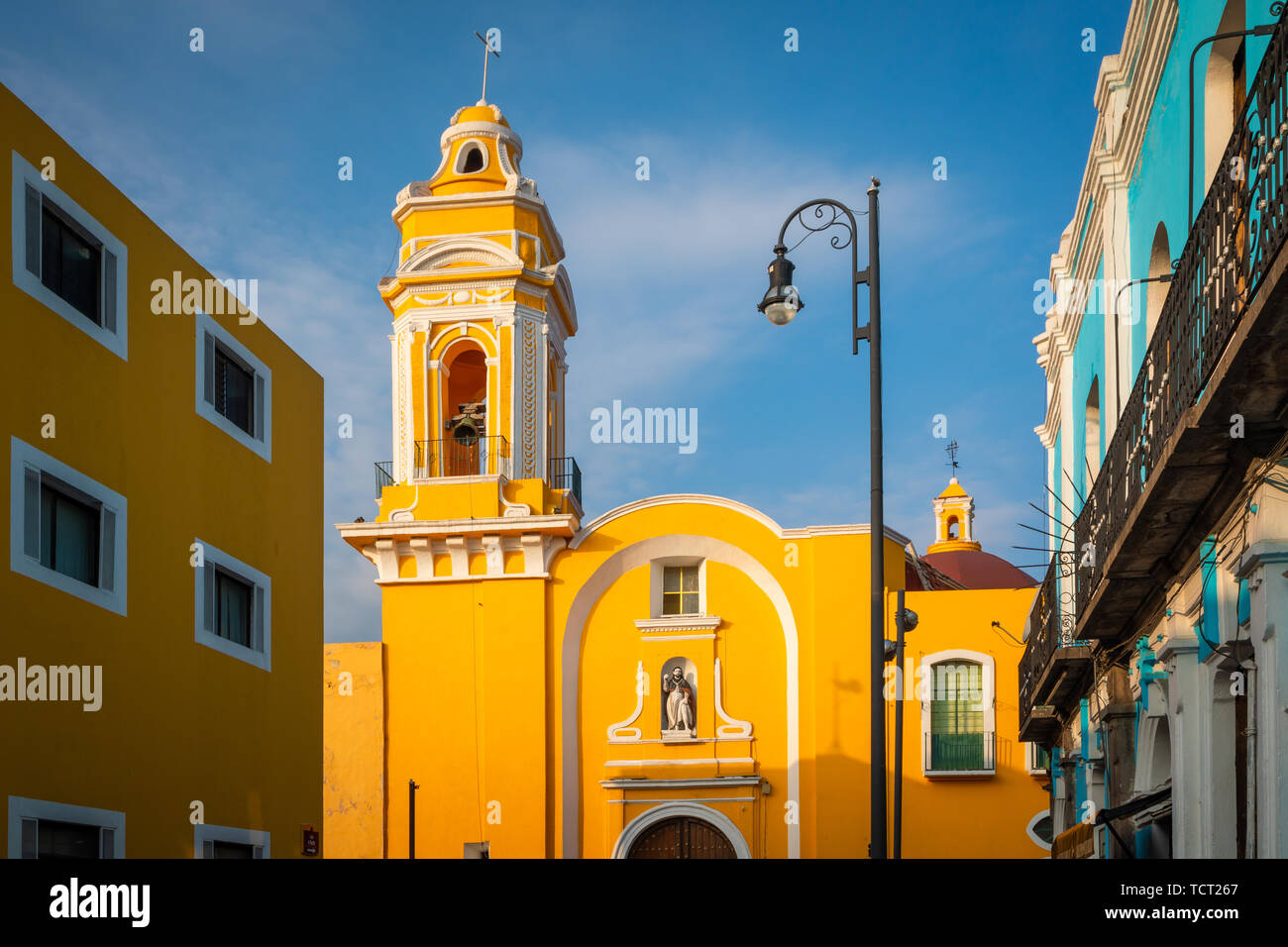 The Templo del Ex-Hospital de San Roque is an historic church in the city of Puebla, in the Mexican state of Puebla. --- Puebla, formally Heroica Pueb Stock Photo