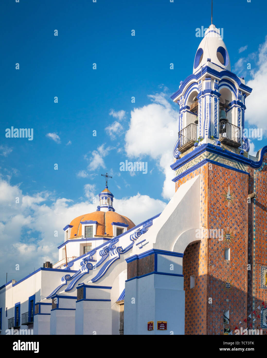 Templo de San Marcos Evangelista in Puebla, Mexico. Stock Photo